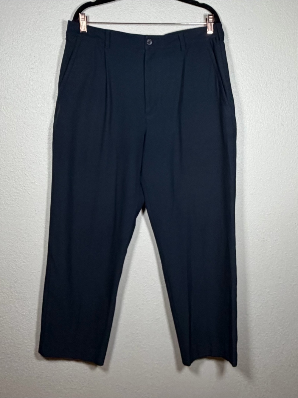 Men’s Navy Blue Nike Par Dri-Fit Golf Pants 34x30 Pleated Straight Leg Classic